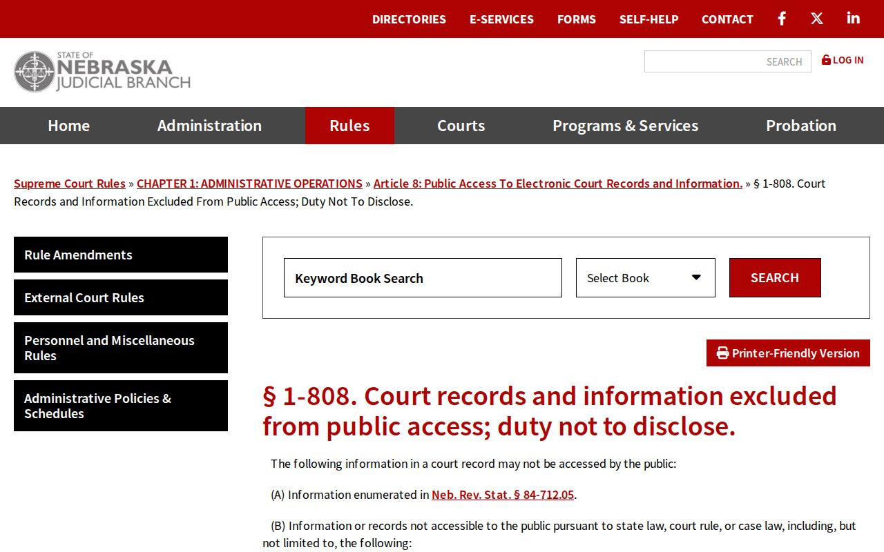 Franklin County criminal court docket Rule 1-808 restricted records